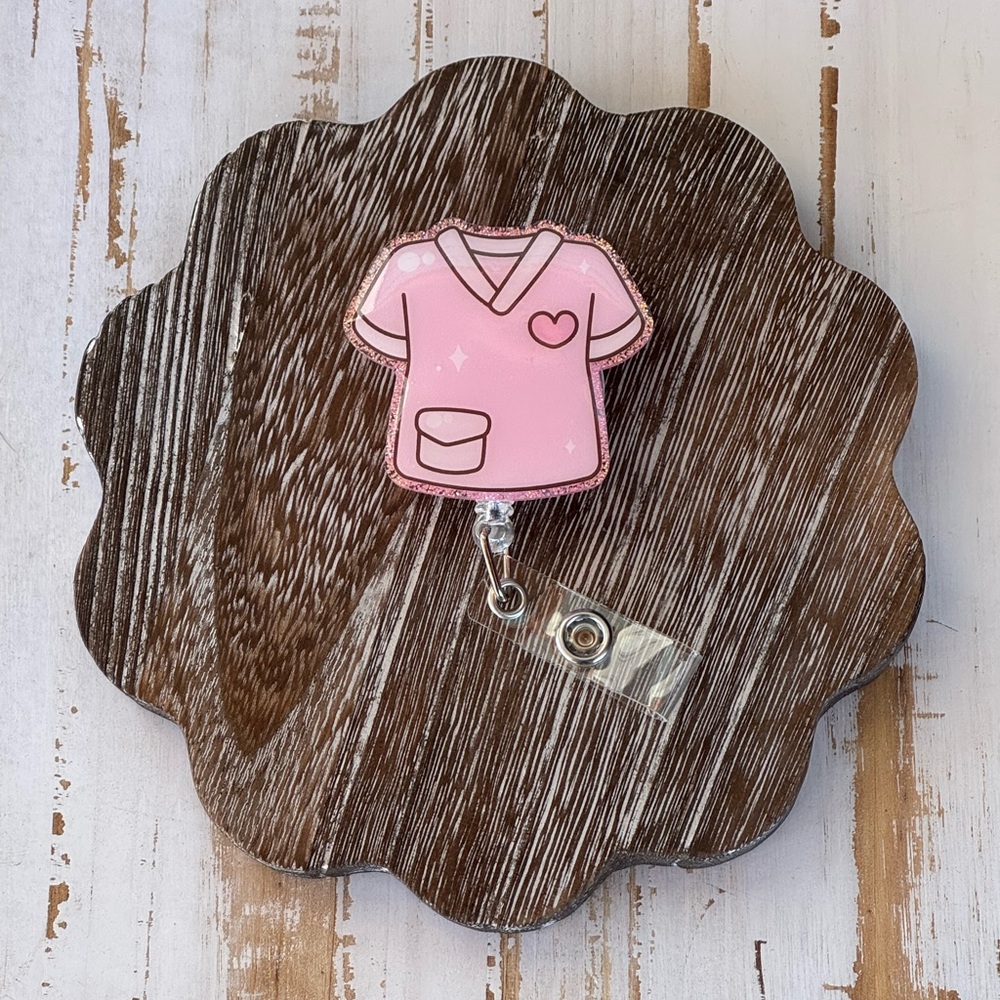 Scrub Top Badge Reel Holder
